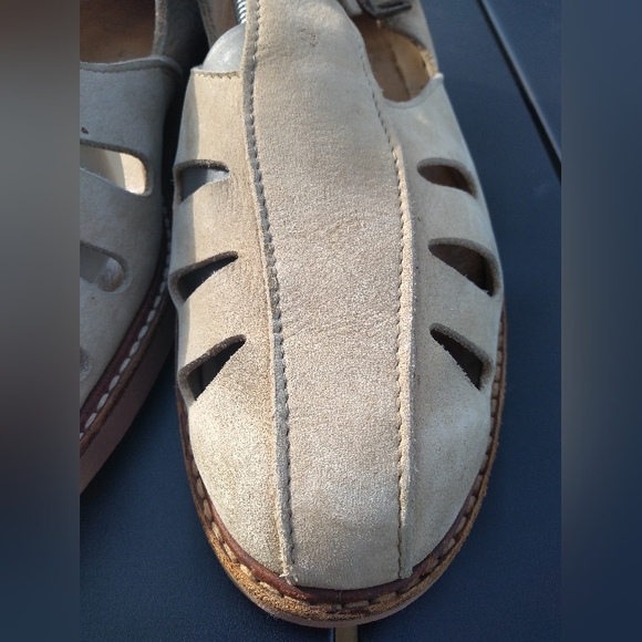 Men's Vintages Roots Leather Shoes, Sandals, Size 10.5D, Light Tan / Nude - Picture 4 of 13